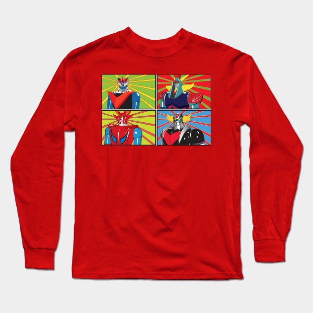 Shogun Warriors!!alla Andy Warhol! Long Sleeve T-Shirt by AlphaNerdsUnited